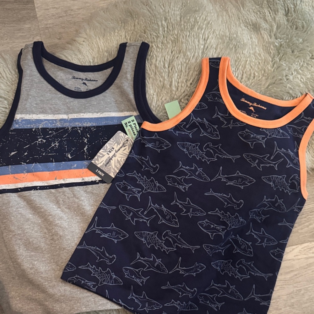 Tommy Bahama Boys 2 Navy and Grey Tank Tops for Kids